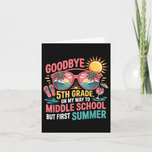 Tarjeta Adiós a los videos de secundaria de verano de 5º g