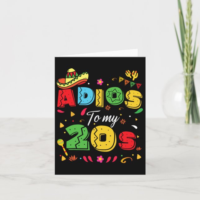 Tarjeta Adiós a mis 20 años 30 Cinco de Mayo (Anverso)