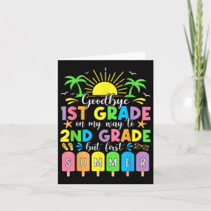 Tarjeta Adiós a primer grado en mi camino al segundo grado