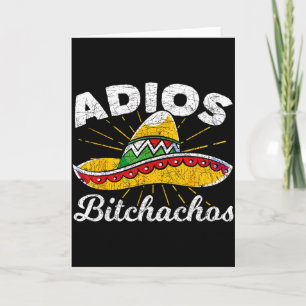 Tarjeta Adiós Achos Sombrero Fiesta México Divertido Cinco