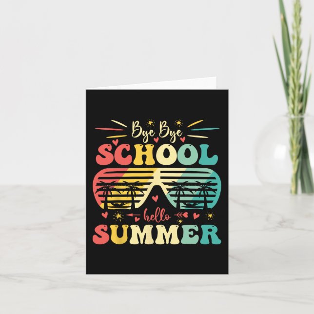 Tarjeta Adiós Adiós Escuela Hola Verano Feliz Último Día D (Anverso)