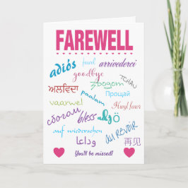 Tarjeta Adiós, adiós rosado