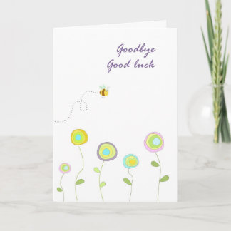 Tarjeta Adiós, buena suerte.