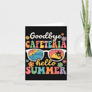 Tarjeta Adiós Cafetería Hola Verano Último Día de Escuela