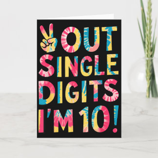 Tarjeta Adiós Dígitos Simples Tengo 10 Años Cumpleaños 10