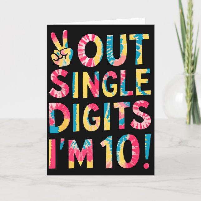 Tarjeta Adiós Dígitos Simples Tengo 10 Años Cumpleaños 10 (Anverso)