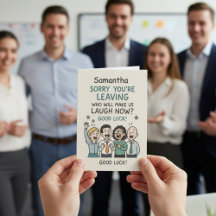 Adiós divertido amigo de trabajo Colega que se va