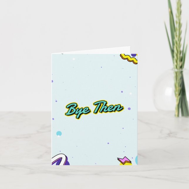 Tarjeta Adiós. Divertido salir con mensaje de personalizab (Anverso)