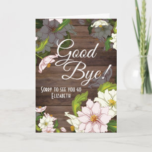 Tarjeta Adiós Floral Rustic Farewell