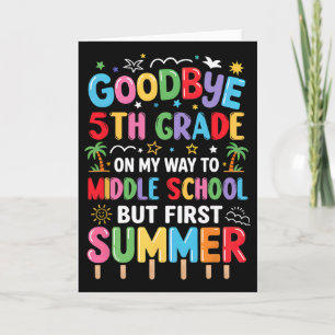 Tarjeta Adiós Graduación de 5to Grado a Primer Año de Escu