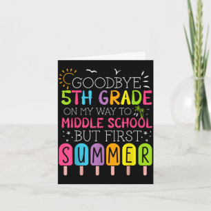 Tarjeta Adiós graduación de 5to grado a primer año de secu