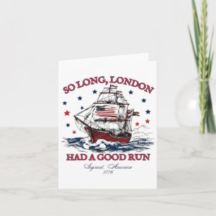 Tarjeta Adiós Londres 4 De Julio 1776 Camisetas Usa Niñas 