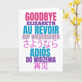 Tarjeta Adiós moderna