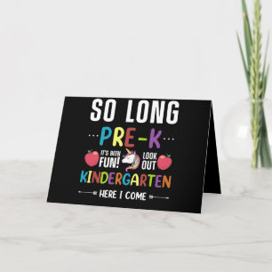 Tarjeta Adiós Pre-K Jardín de Infancia Aquí Voy Pre-k