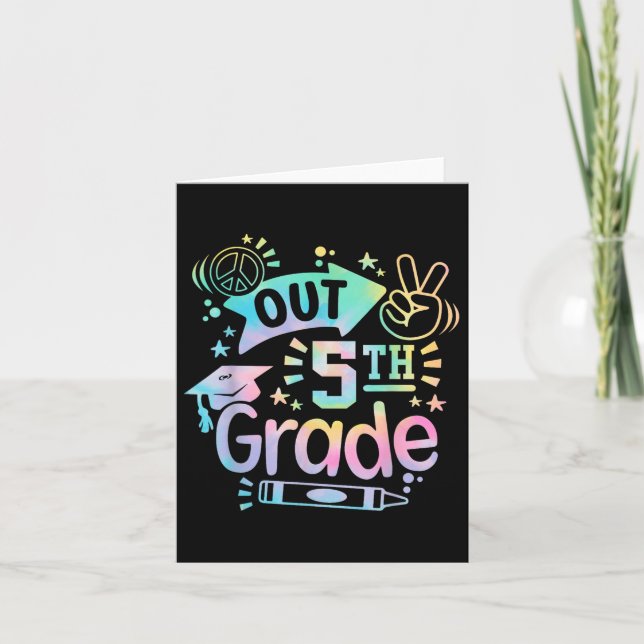 Tarjeta Adiós quinto grado último día de escuela 5to grado (Anverso)