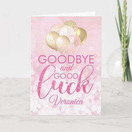 Tarjeta Adiós Rosa Glamorosa Y Buena Suerte