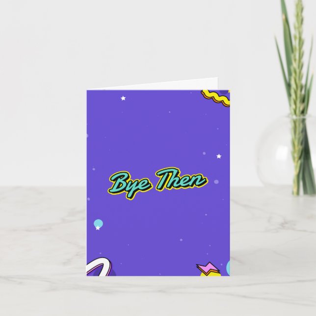 Tarjeta Adiós. Ruda, dejando la tarjeta. Editar mensaje in (Anverso)