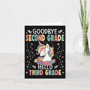 Tarjeta Adiós segundo grado Hola tercer grado Graduación