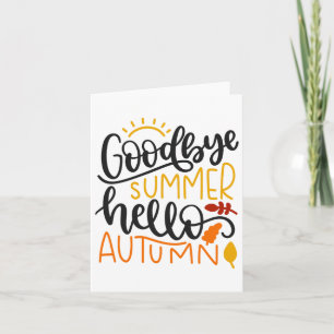 Tarjeta Adiós verano Hola otoño otoño otoño otoño Thanksgi