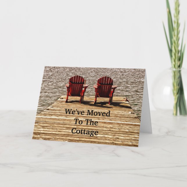 Tarjeta Adirondack Beach Chairs Red Moving New Home (Anverso)