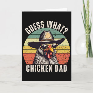 Tarjeta Adivina Qué Pollo Papá Papá Vaquero Día del Padre 