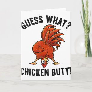 Tarjeta Adivina Qué Trasero De Pollo Gallo Divertido