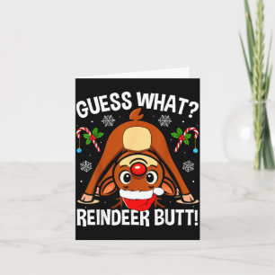 Tarjeta Adivina Qué Trasero De Reno Navidad Santa Divertid
