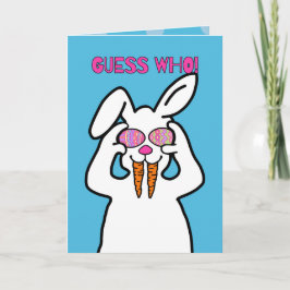 Tarjeta ¡Adivina quién! Conejo de Pascua divertido | Pascu