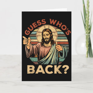 Tarjeta Adivina Quién Ha Vuelto_ Cristiano Jesús Versículo