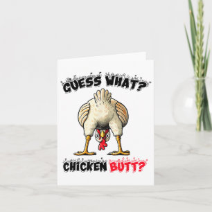 Tarjeta Adivinen Qué Chiste De Cosas De Pollo Butt De Poll
