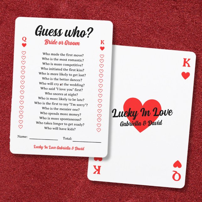Tarjeta Adivinen Quién Novias O Parejas Madres Duchan Jueg (Guess Who Bride Or Groom Couples Shower Game Card)