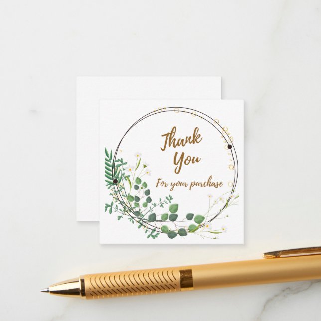 Tarjeta adjunta Daisy Greenery 'Gracias' (Anverso/Reverso In Situ)