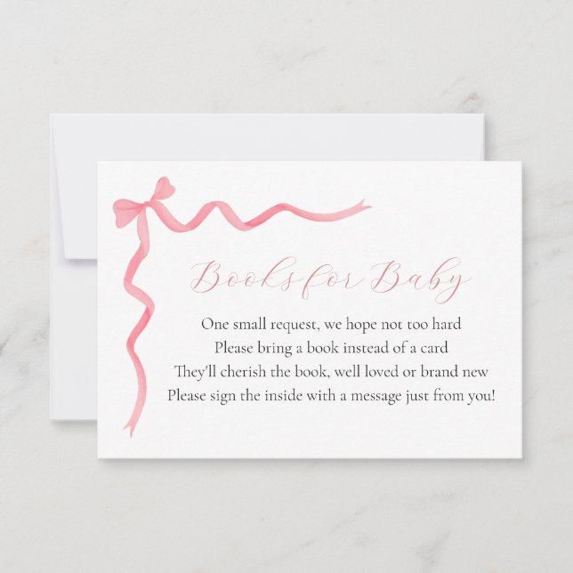 Tarjeta adjunta de Pink Bow Books para bebé (Anverso)
