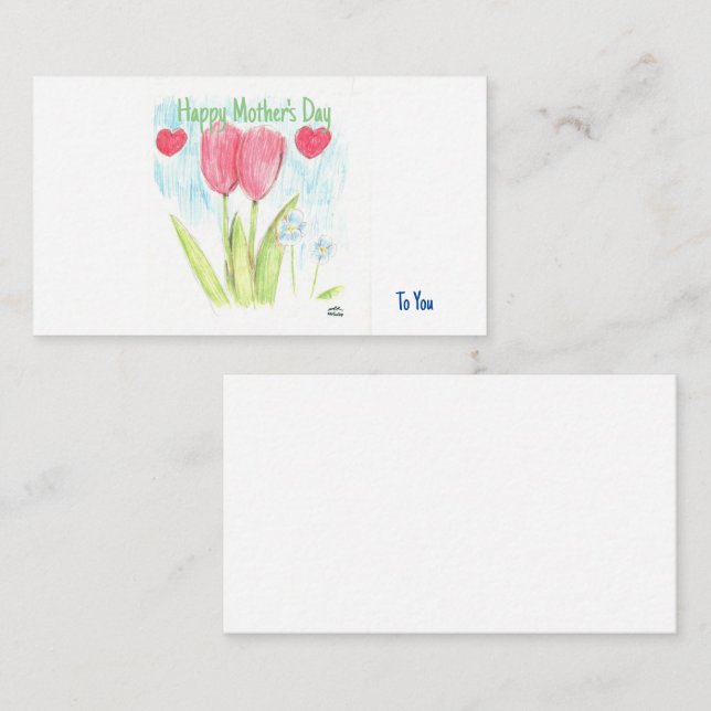 Tarjeta adjunta del feliz día de la madre (Anverso / Reverso)