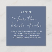 Tarjeta adjunta "UNA RECETA" para la ducha de la n