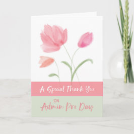 Tarjeta Admin Pro Day Gracias Flores Rosa