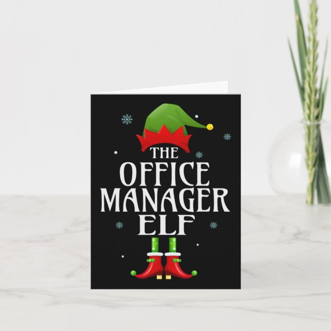 Tarjeta Administrador de Office Elf Xmas Grupo de familia  (Anverso)
