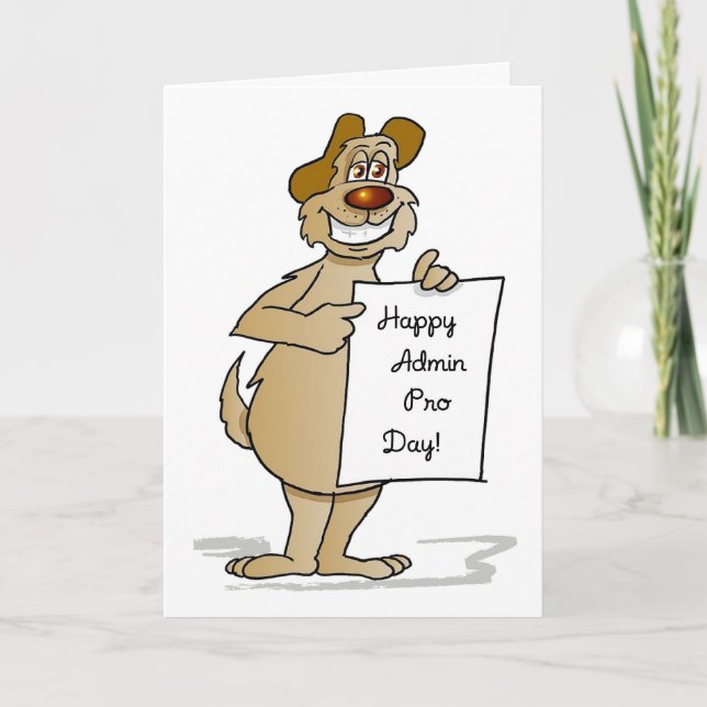 Tarjeta Administrador Pro Day Rótulo de perro, cómico (Anverso)