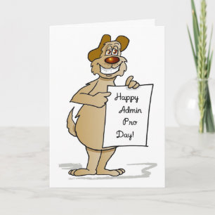 Tarjeta Administrador Pro Day Rótulo de perro, cómico