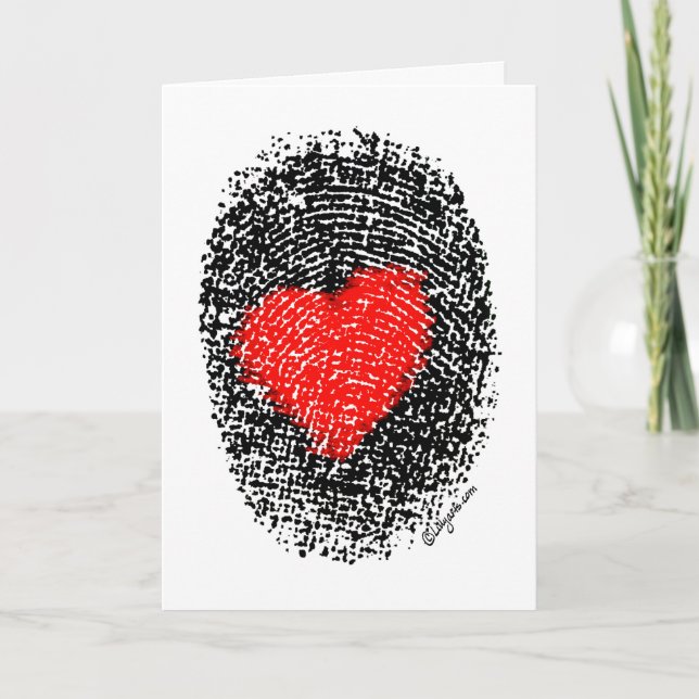 Tarjeta Admirador secreto Corazón Huella digital Amor (Anverso)