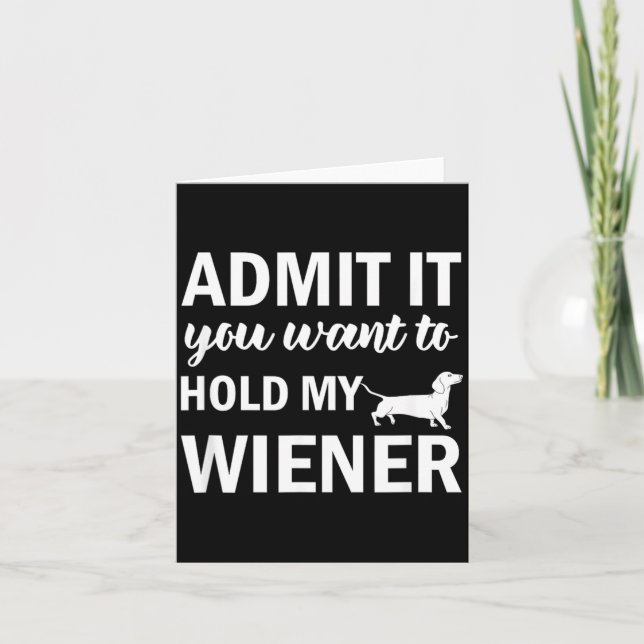 Tarjeta Admitir Querer Abrazar Perrito Wiener Dachshund We (Anverso)