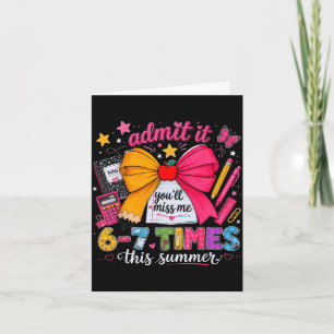 Tarjeta Admitir señorita 6-7 veces este verano último día 
