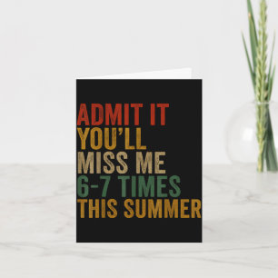 Tarjeta Admitir señorita 6-7 veces este verano último día 
