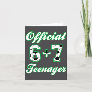 Tarjeta Adolescente Cumpleaños 13 Divertido Fútbol 6+7 Mem