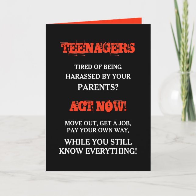 Tarjeta Adolescente divertida | Cumpleaños de los adolesce (Anverso)