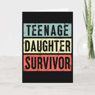 Tarjeta Adolescente Hija Superviviente Divertido Papá Mamá