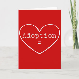 Tarjeta Adopción = amor en blanco