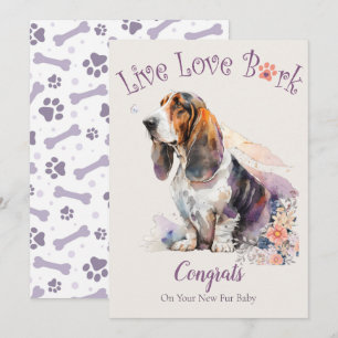 Tarjeta Adopción de Perro Basset Hound, Día Gotcha