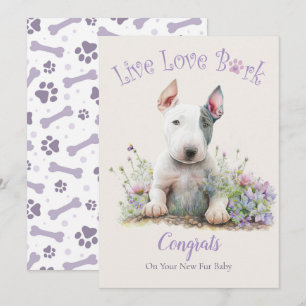 Tarjeta Adopción de Perro Bull Terrier, Día de Gotcha