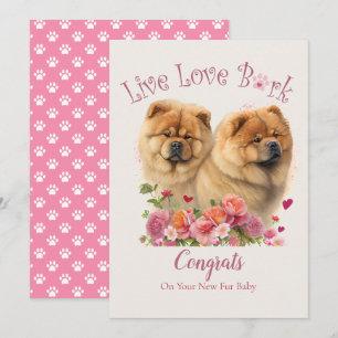 Tarjeta Adopción de Perro Chow Chow, Día Gotcha